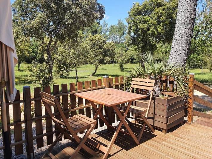 Camping Domaine De La Cigaliere - Mobilheim 4 personen - Premium Wohnbereich **** in Le Cannet-des-Maures, Draguignan Region