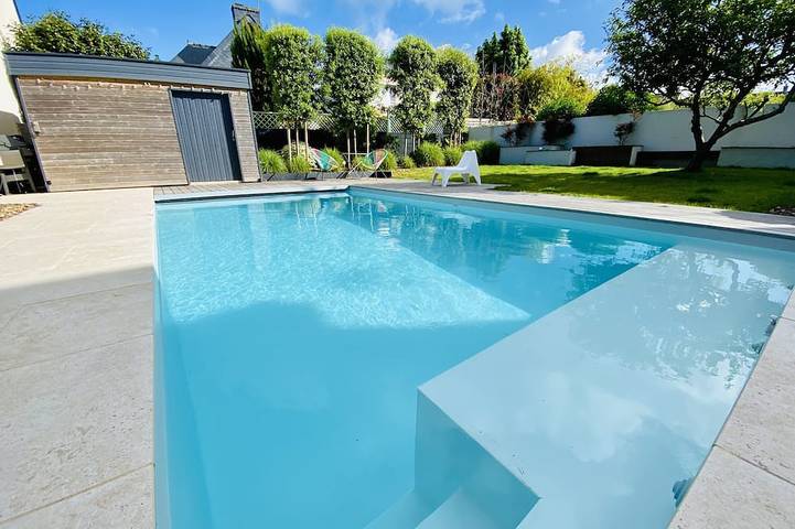 Maison de vacances pour 8 personnes, avec terrasse ainsi que jardin et jacuzzi à Larmor-Plage