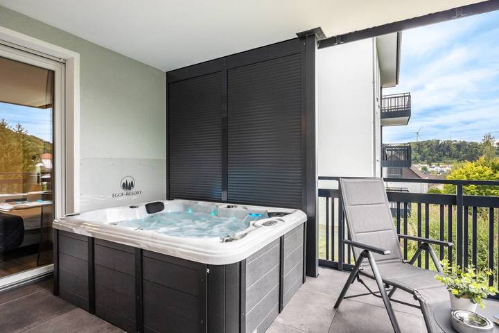 Ferienwohnung für 2 Personen, mit Balkon und Whirlpool sowie Sauna im Teutoburger Wald