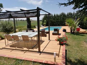 Gîte pour 8 personnes, avec jardin ainsi que piscine et vue à Aignes