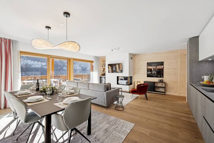 Ganze Wohnung, Schöne 3-Zimmer-Wohnung mit Whirlpool in Montagnier - Von Mrs Miggins in Planachaux, Champéry