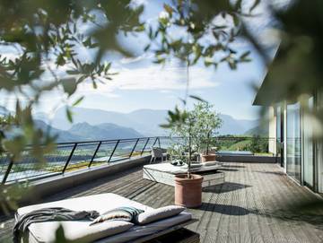 Hotel für 2 Personen, mit Balkon und Ausblick sowie Seeblick und Garten am Kalterer See