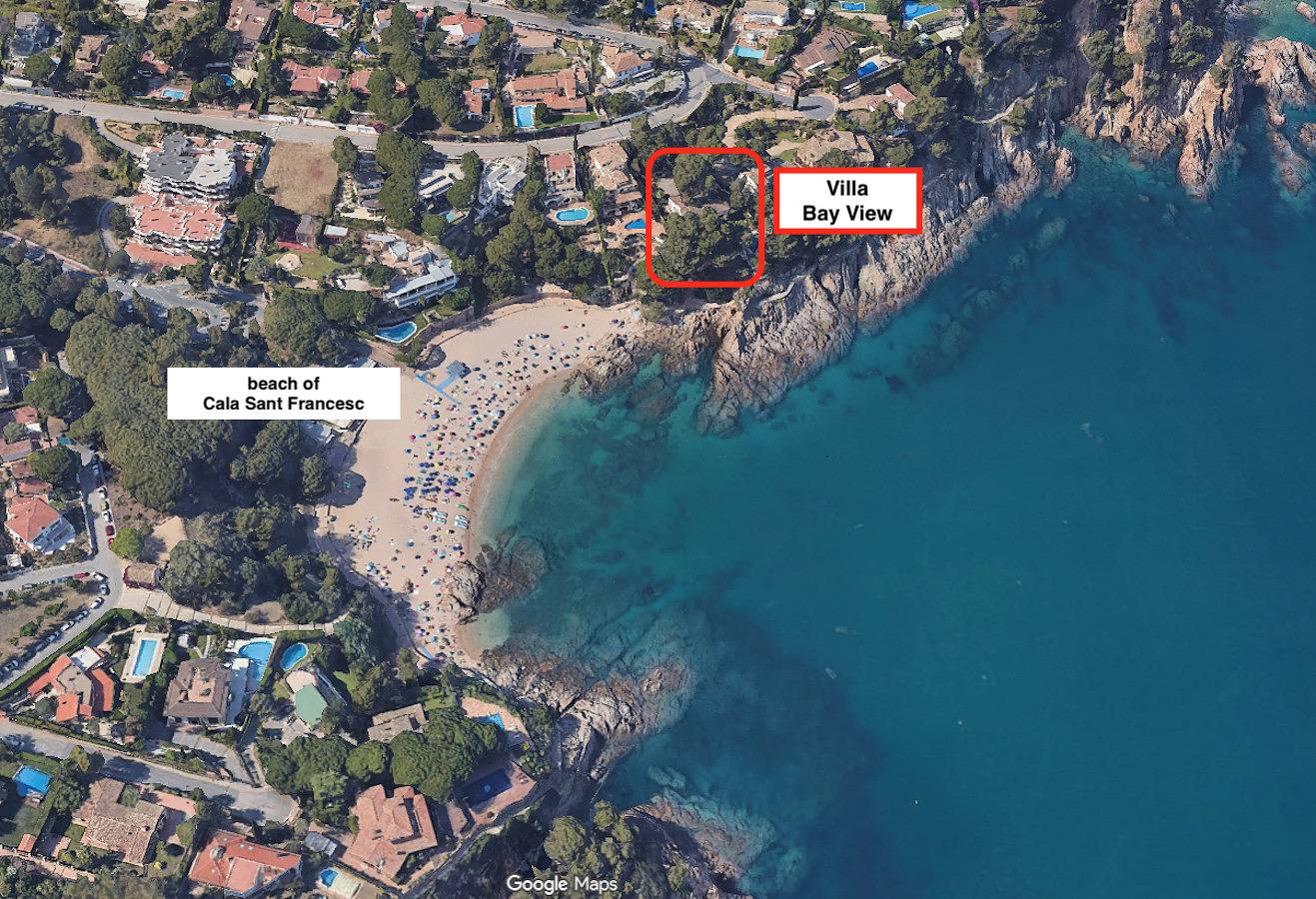 Villa Bay View in Cala San Francisco, Blanes