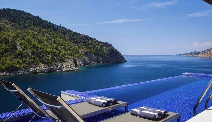 Location de vacances pour 4 personnes, avec terrasse et vue sur l’océan dans Άσος