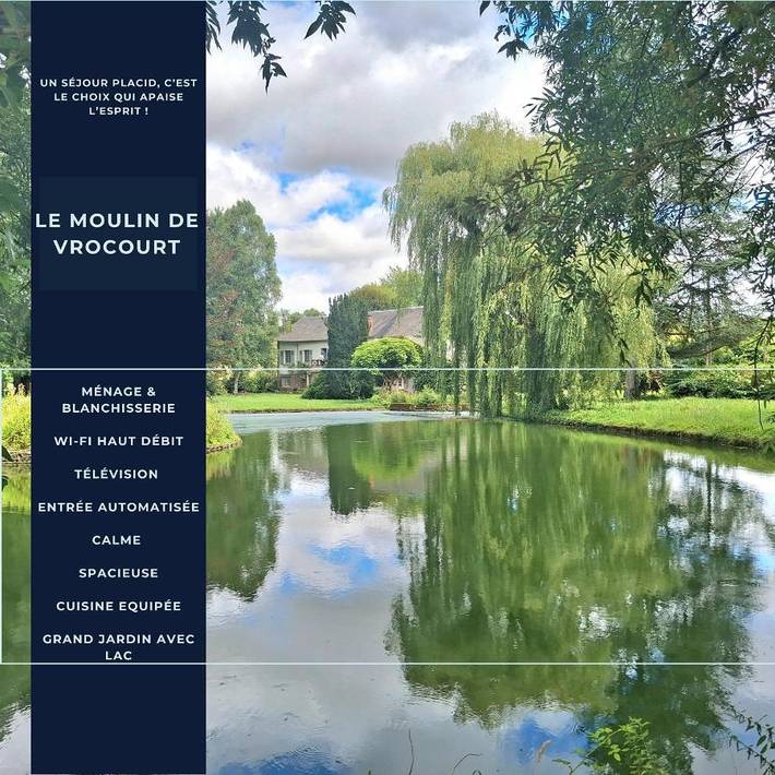 Gîte pour 17 personnes, avec jardin et vue sur le lac, animaux acceptés dans Vrocourt