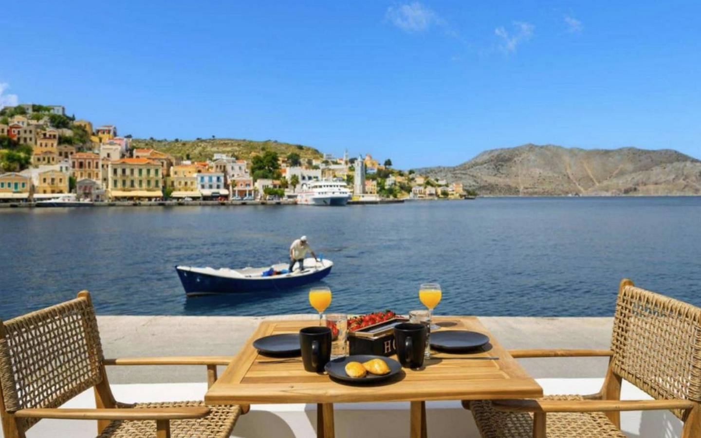 Thrilling Symi Sea-front Villa | Villa Callista View | 1 Bedroom | Breathtaking Sea Views | Private Furnished Terrace with Outdoor Dining Area| Prime Location in Ano Symi, Rhodos