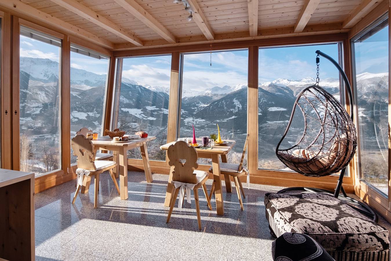 Chambre 'Hochwandnest Zi 2' avec vue sur les montagnes, jardin partagé et balcon in Sluderno, Saldurkamm