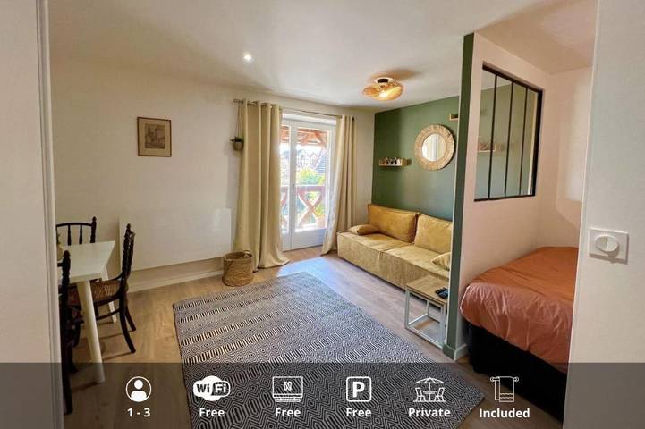 Appartement de vacances pour 3 personnes, avec vue et jardin