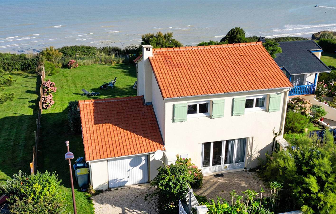 Gezellig appartement met 2 slaapkamers, uitzicht op zee, tuin en wifi – 2,5 km van het strand in Quiberville, Dieppe en omgeving