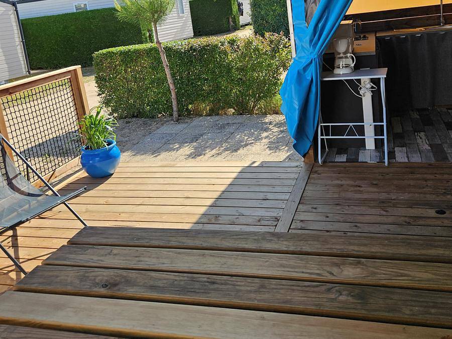 Camping Le Pont D'yeu - Bungalow 5 personen - Bungalow Leinwand und Holz in Notre-Dame-de-Monts, Vendée