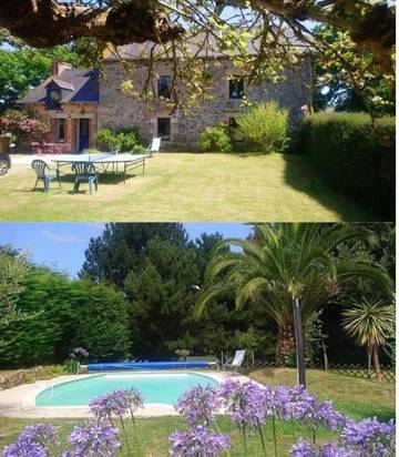Location de vacances pour 8 personnes, avec piscine ainsi que vue et jardin à Hillion