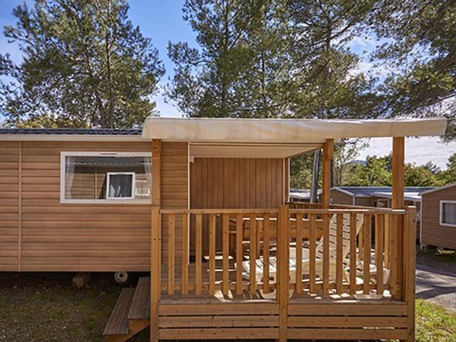 Camping Domaine de la Sainte Baume - Mobilheim 4 personen - Comfort | 2 Schlafz. | 4 Pers. | Einfache Terrasse | Klimaanlage in Nans-les-Pins, Brignoles Region