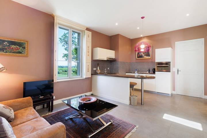 Studio at Closerie Des Vignes with Private Terrace, Garden, and Wi-Fi in Néac, Libourne region