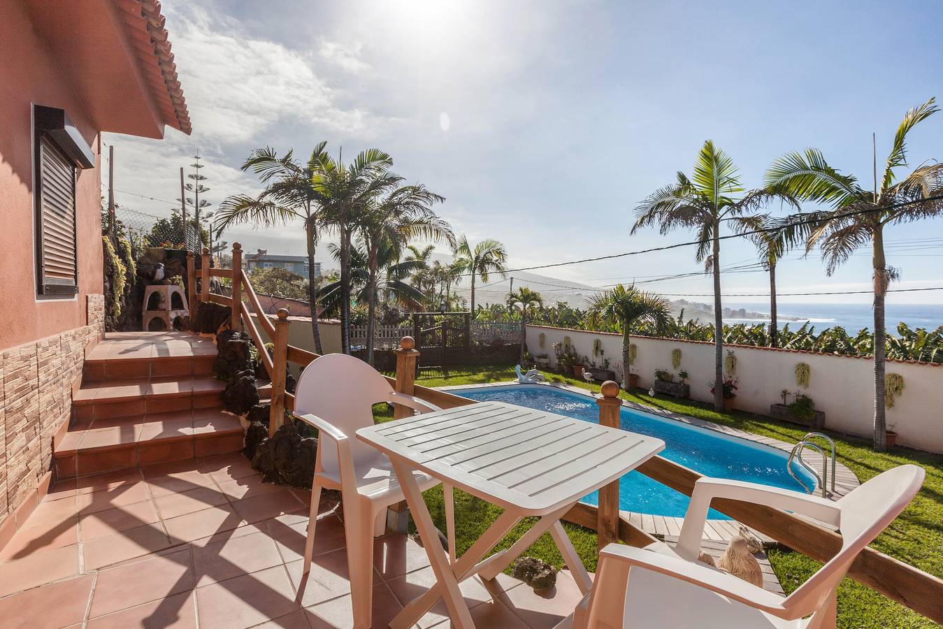 Ganzes Studio, Ferienstudio „Casa Victor – Apartment Jorge“ mit Meerblick, Gemeinschaftspool und Wlan in La Orotava, Teneriffa Nord