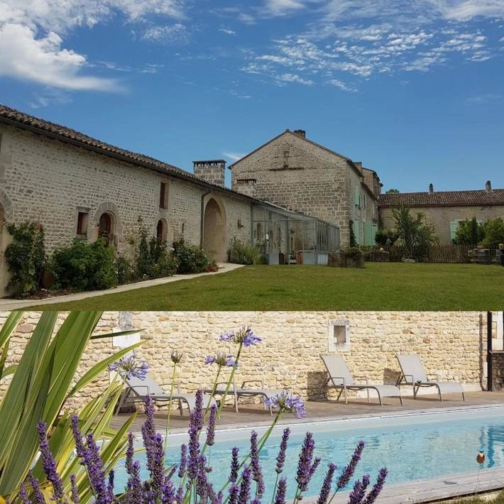 Gîte pour 2 personnes, avec Terrasse et Jardin ainsi que Piscine et Vue à Gond-Pontouvre