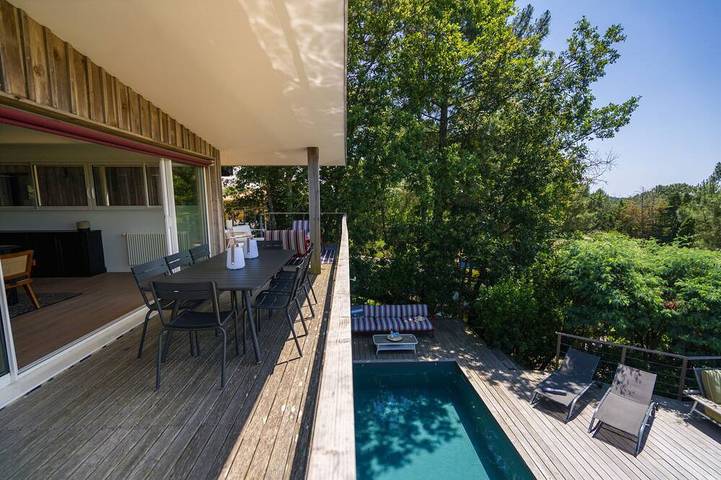 Villa pour 14 personnes, avec jardin et balcon sur la Dune du Pilat