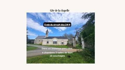 Gîte pour 10 personnes, avec jardin et vue, animaux acceptés à Moncé-en-Belin