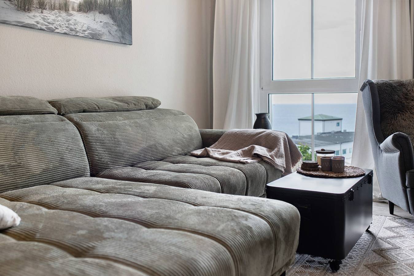 Ganze Wohnung, Ferienwohnung 'Hafenblick' mit Meerblick, Balkon und Wi-Fi in Sassnitz, Nationalpark Jasmund