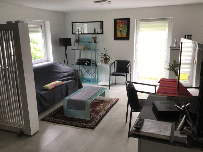 Ferienwohnung für 3 Personen, mit Terrasse und Garten sowie Sauna und Ausblick in Bad Saulgau