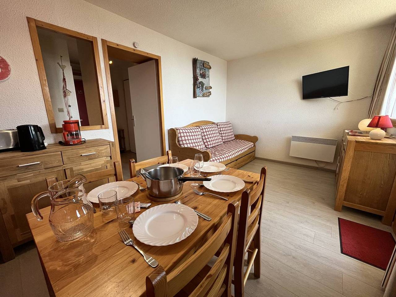 Studio entier, Studio rénové de 26 m² pour 4 pers avec balcon, accès pistes, animaux admis - Vallandry in Landry, Massif de la Vanoise