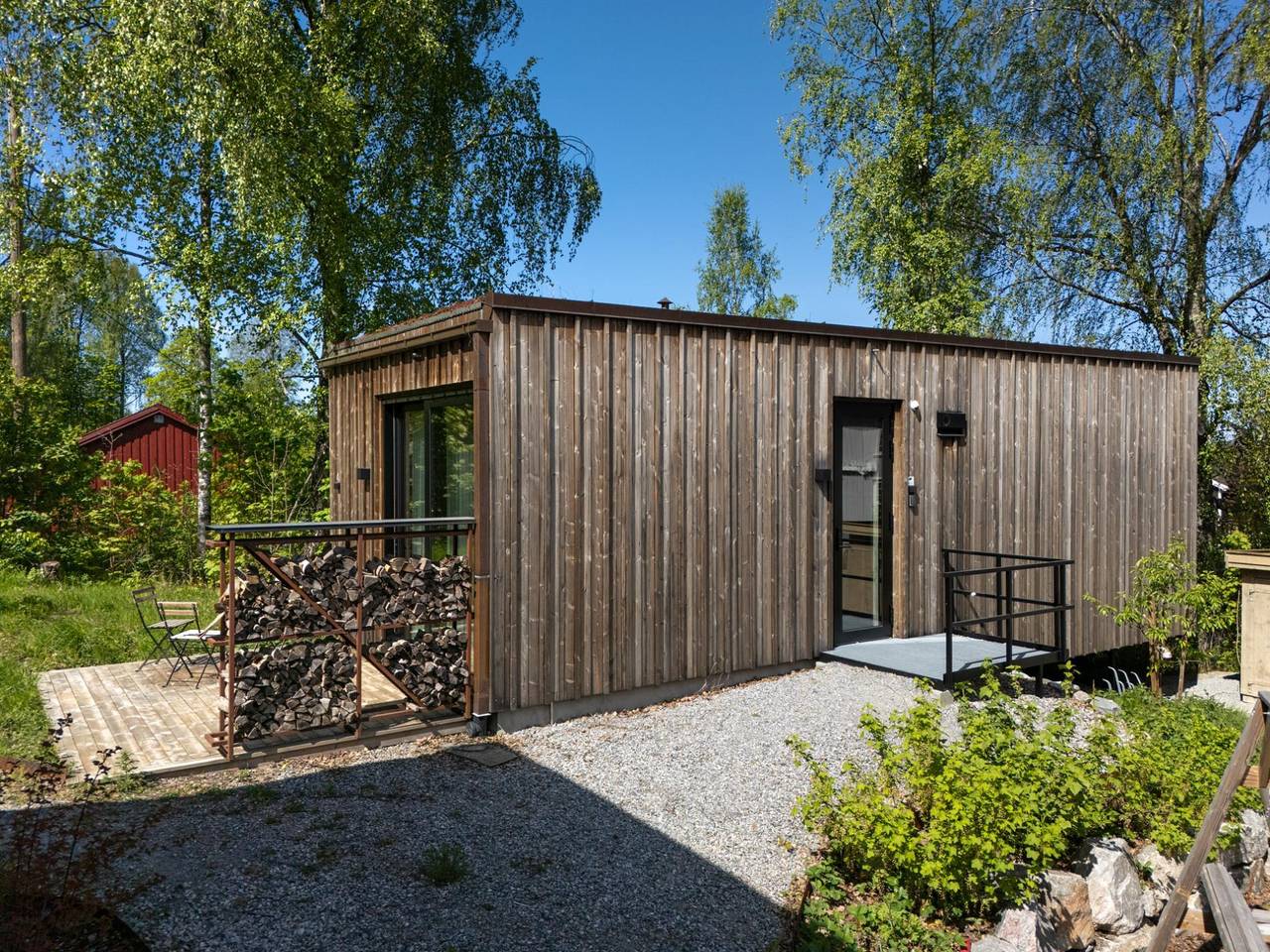 Mikrohuset Rød - 20 min fra Osl Kunsthage Sauna in Viken