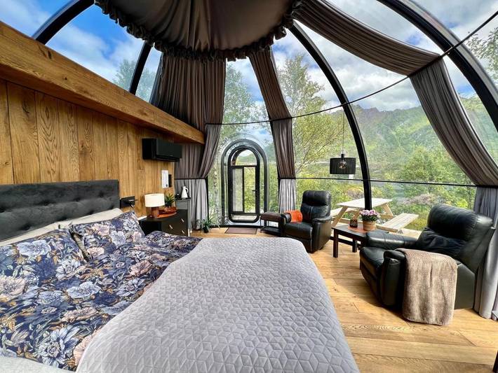 Camping für 2 Personen, mit Terrasse und Garten sowie Ausblick auf den Lofoten