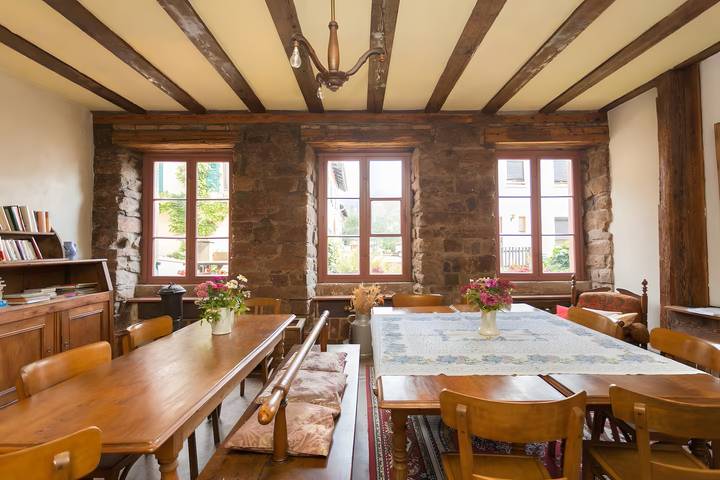 Chambre d'hôtes 'Chambre Familiale' avec vue sur la montagne, terrasse partagée et Wi-Fi in Thannenkirch, Parc naturel régional des Ballons des Vosges