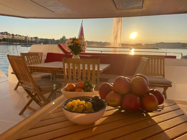 Bateau pour 2 personnes, avec terrasse et vue ainsi que piscine et vue sur le lac à Genève - 3