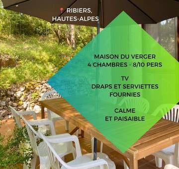 Gîte pour 10 personnes, avec jardin et vue à Ribiers