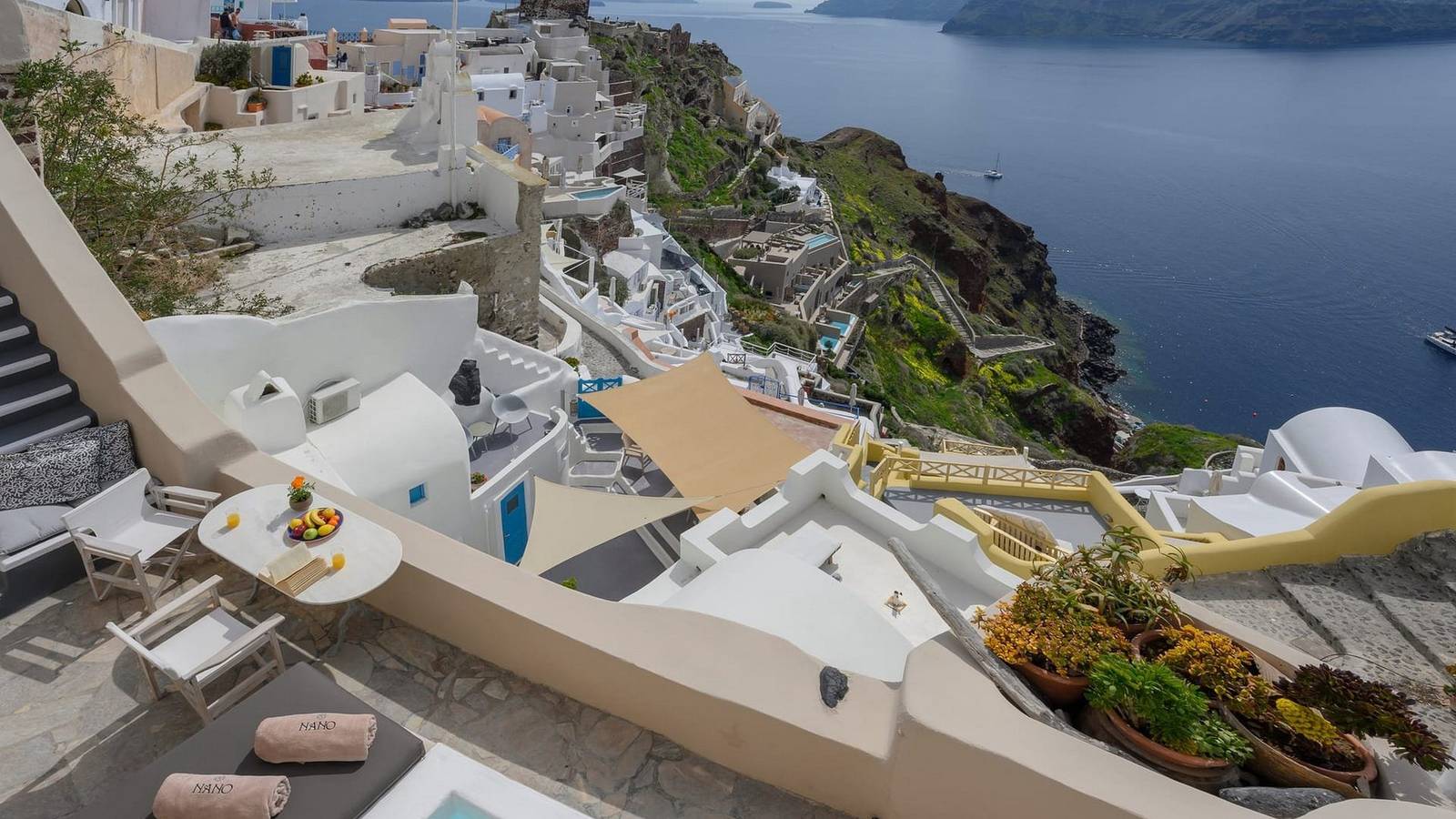 Villa für 2 Personen mit Balkon in Ormos Ammoudiou, Oia