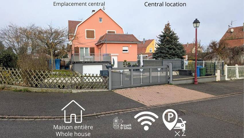 Gîte pour 4 personnes, avec jardin, animaux acceptés à Bollwiller