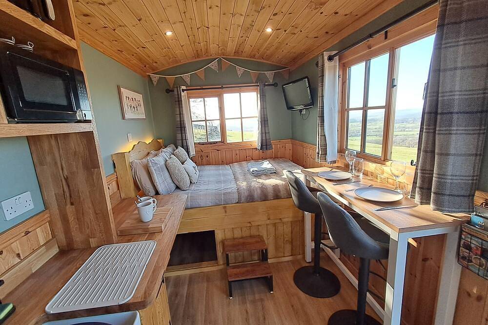 Croft head Shepherd's hut on traditional Lakeland farm in Lake District