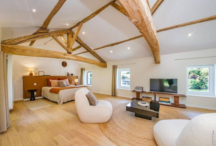 Chambre d’hôte pour 2 personnes, avec vue ainsi que jardin et terrasse à Brens