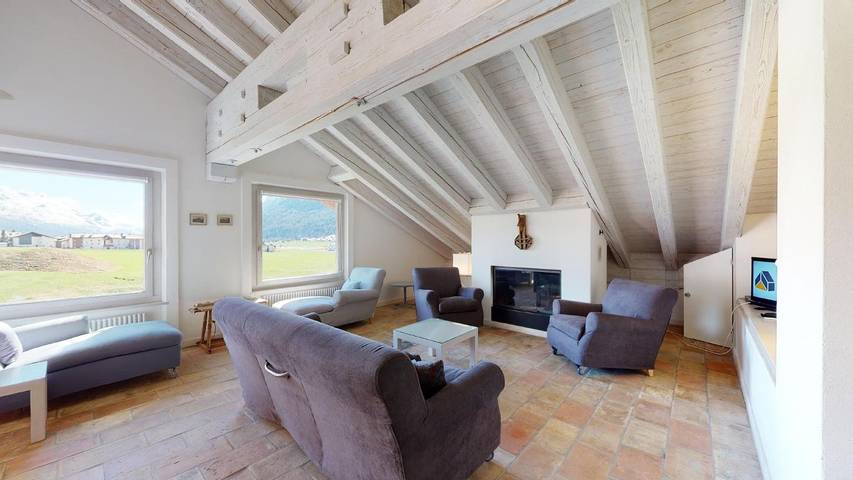 Vakantiewoning voor 6 personen, with Balkon and Terras as well as Uitzicht op het meer and Uitzicht in Silvaplana