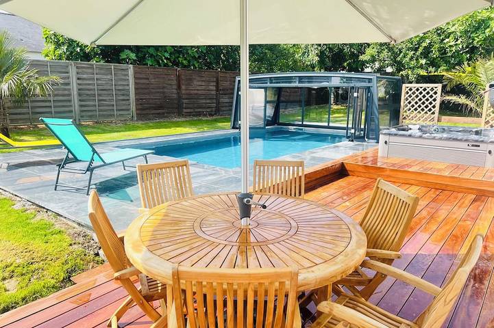 Maison de vacances pour 6 personnes, avec terrasse ainsi que jacuzzi et jardin à La Forêt-Fouesnant