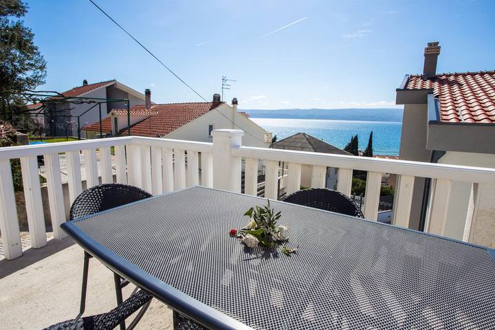 Apartament wakacyjny dla 4 osób, z Widok na ocean i Balkon w Duće