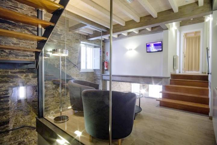 Casa de huéspuedes para 2 personas, con vistas y terraza en Arzúa