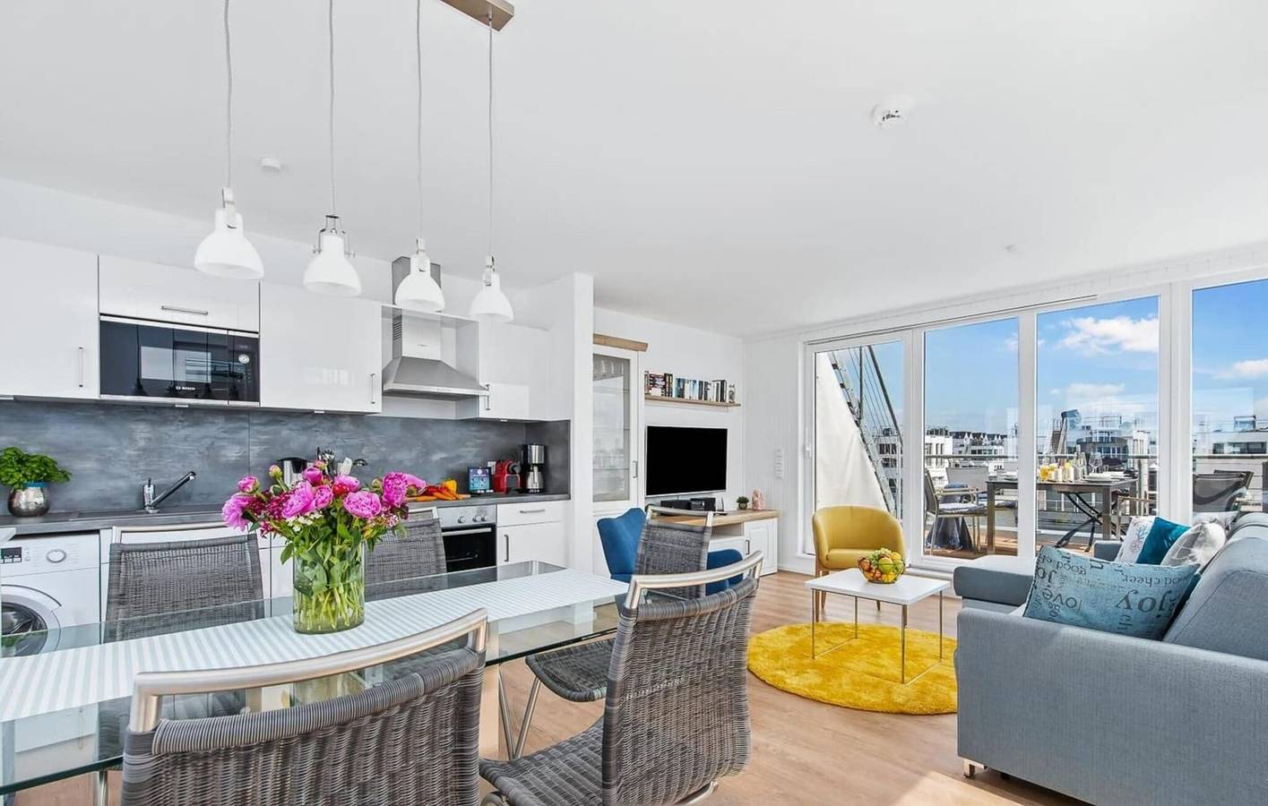 Apartment mit Meerblick, Terrasse und Parkplatz, 1000m zum Strand in Olpenitz, Kappeln