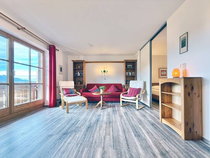 Ferienwohnung für 4 Personen, mit Ausblick und Garten sowie Balkon