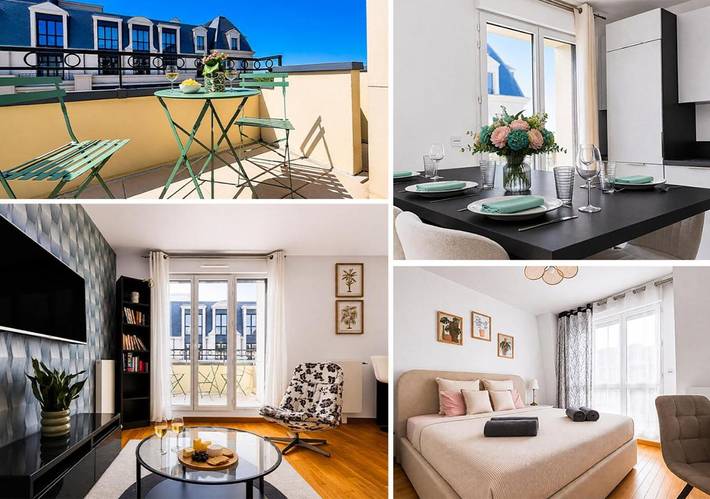 Location de vacances pour 6 personnes, avec Balcon ainsi que Terrasse et Vue à Clamart