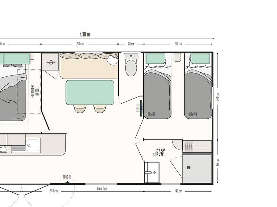 Camping La Tuilerie - Mobilheim 5 personen - 2 Schlafzimmer - halbüberdachte Terrasse (2022) in Vic-sur-Seille, Parc naturel régional de Lorraine