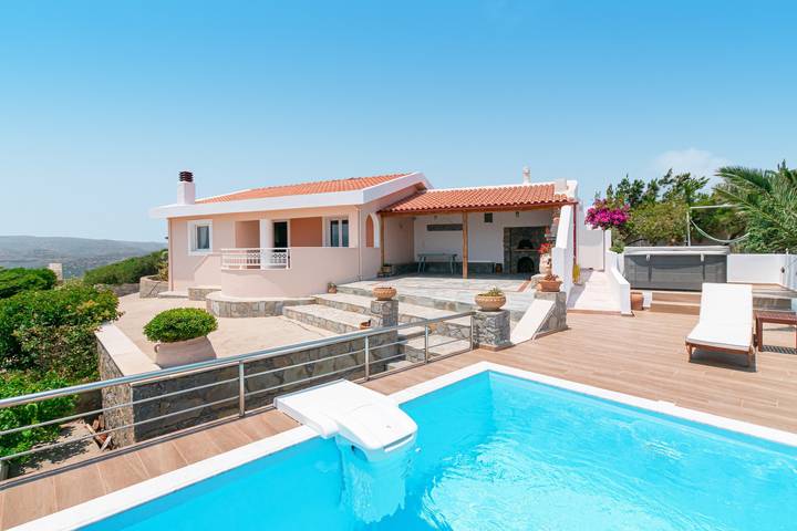 Villa Aeolos – Private Swim Spa, Sea View, Wi-Fi, Air Conditioning in Vai Beach, Lasithi