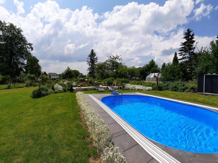 Ferienwohnung für 3 Personen, mit Garten und Seeblick in Zwickau