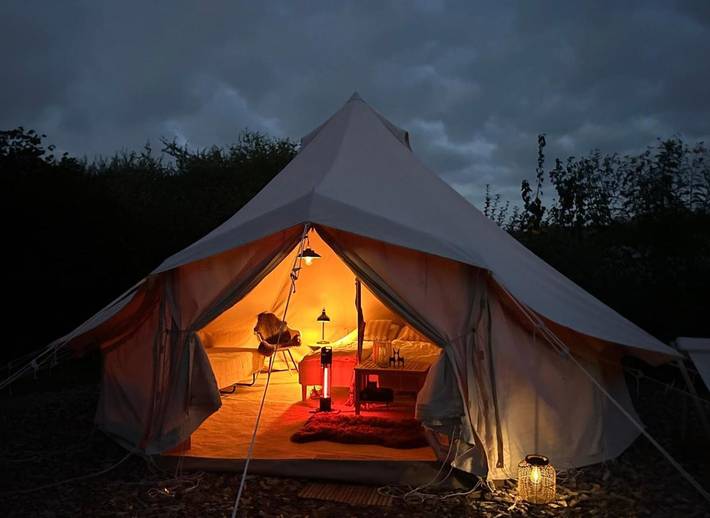 Camping für 4 Personen, mit Terrasse und Garten sowie Ausblick auf Fünen