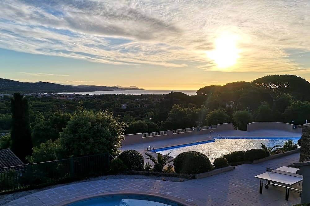 House on the Gulf of Saint Tropez with a view of Grimaud in Cogolin, Mediterranean Coast (France)