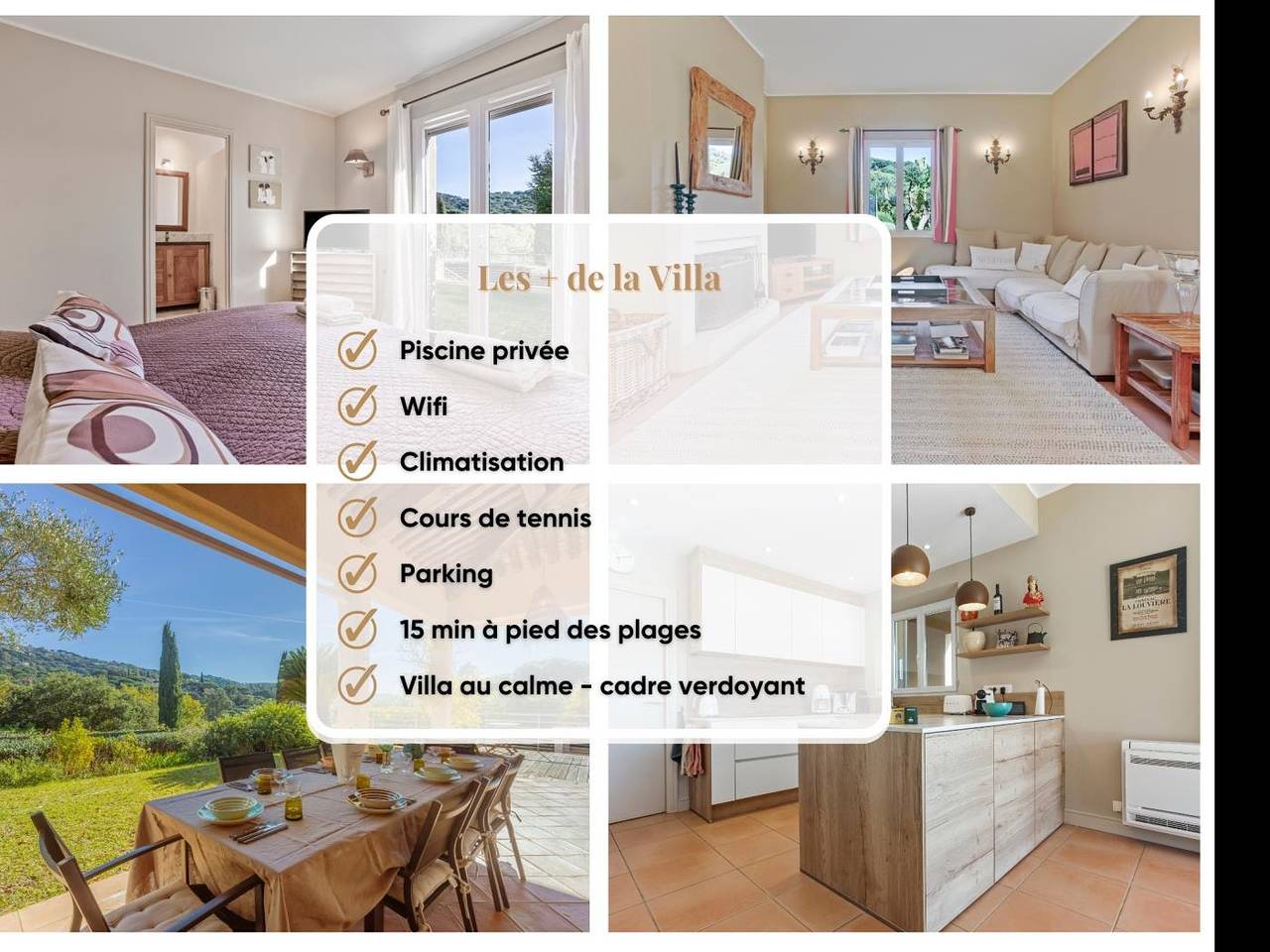 Ganze Ferienwohnung, Villa mit 4 Schlafzimmern – Swimmingpool – Klimaanlage – Tennisplatz – Parkplatz in Gigaro, La Croix-Valmer