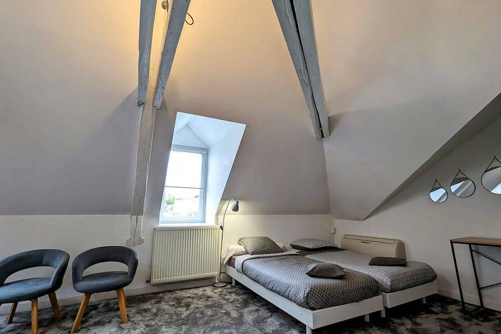 Spacious 4-Person Room with Private Bath and Breakfast Included in Châteauroux, Châteauroux region