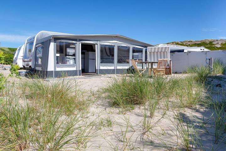 Camping voor 4 personen, met terras en uitzicht, met huisdier aan de Waddenzee