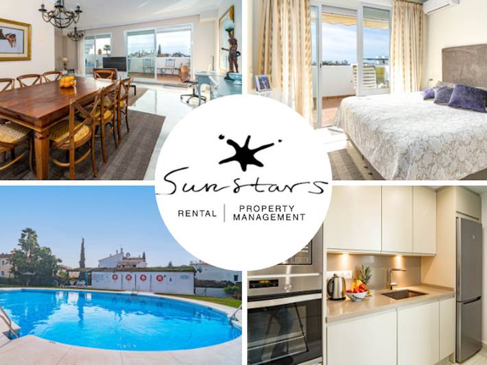 Apartamento para 8 personas, con terraza además de jardín y piscina en El Paraíso