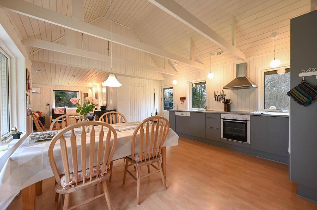 Gut geschützt liegendes Ferienhaus mit Reetdach und Sauna in Ulfborg, Holstebro und Umgebung